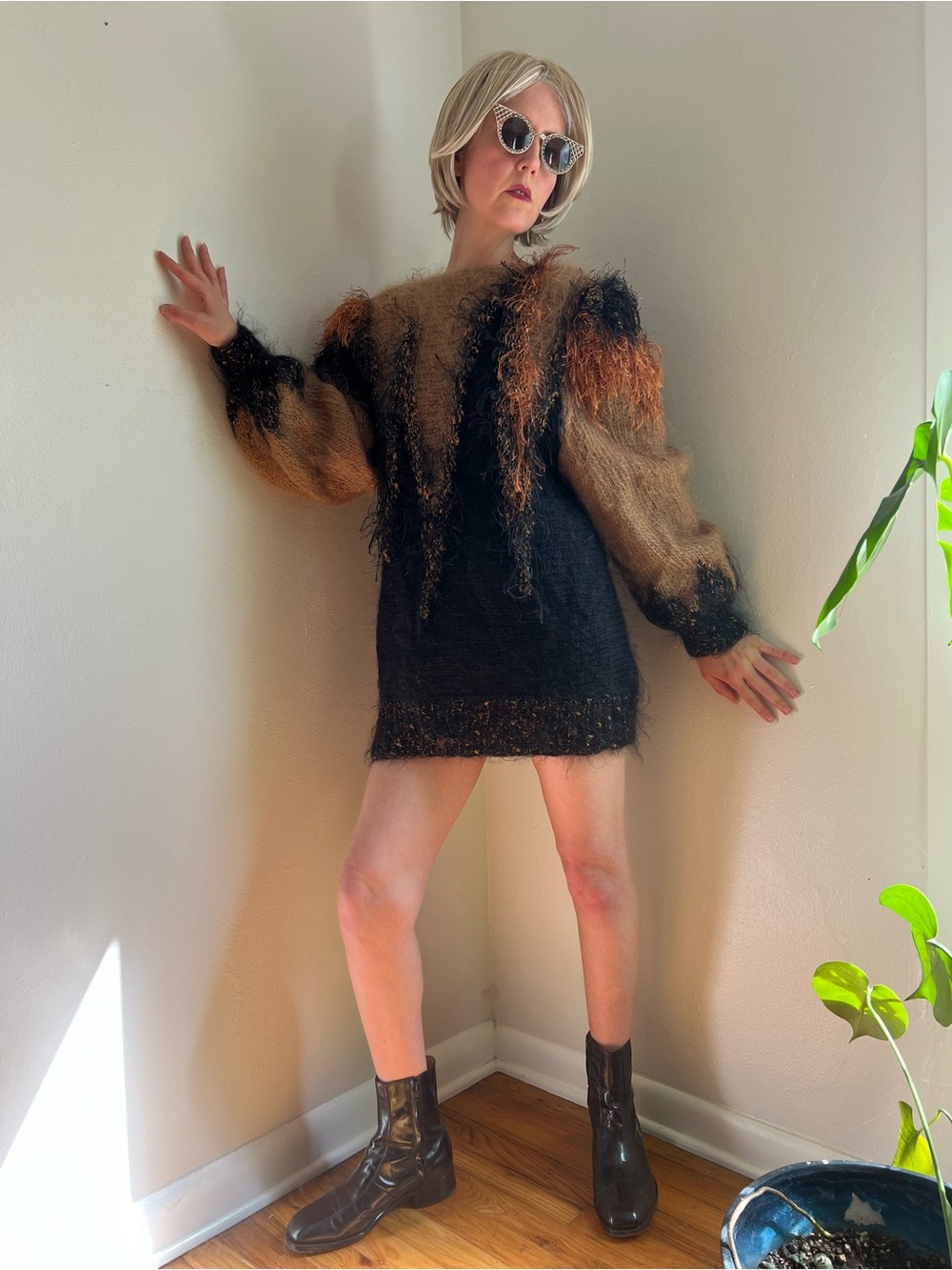 Mohair Maximalist Fuzzy Knit Oversized Sweater - Picture 8 of 12